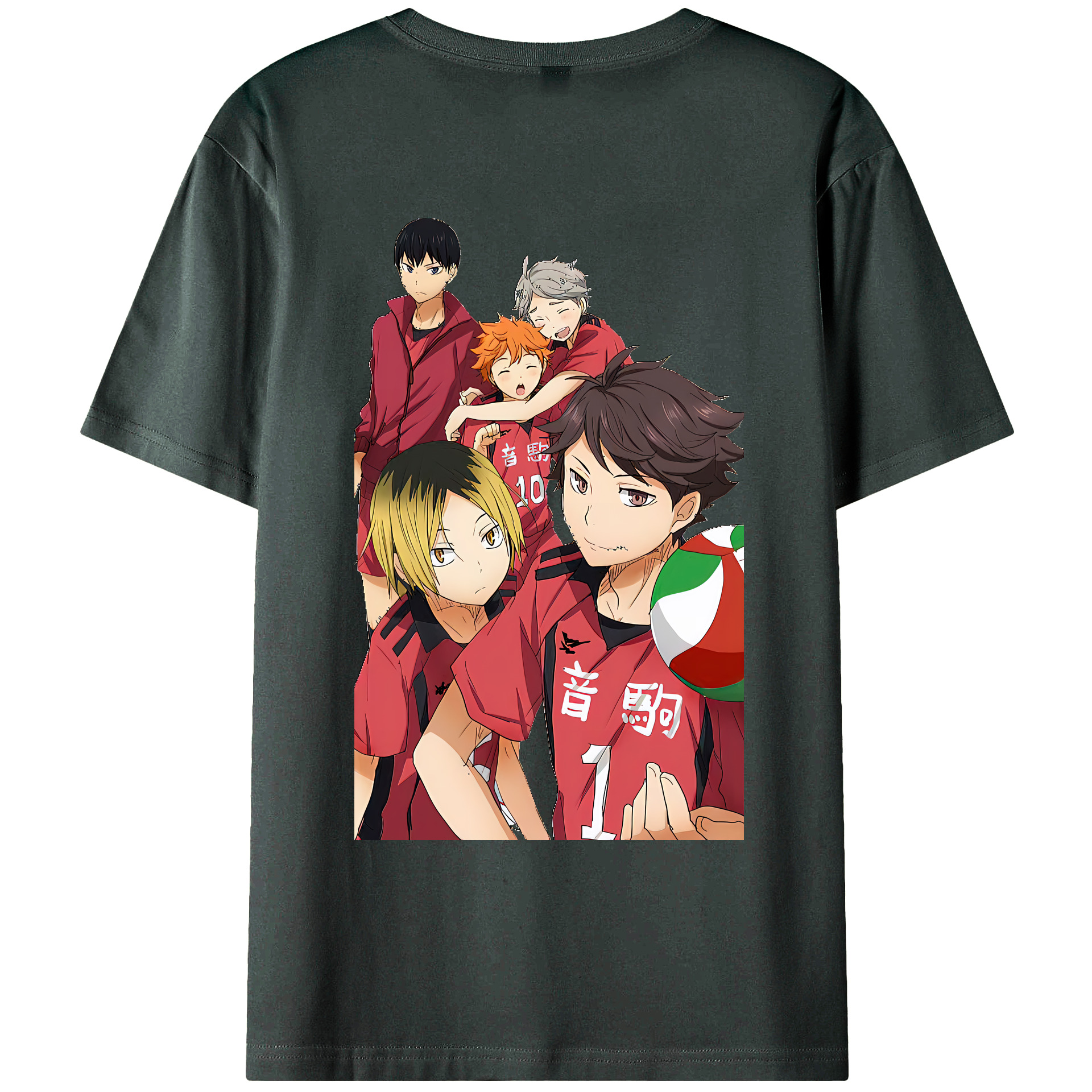 （画像用） ハイキュー!! Haikyu!! 綿100％ メンズ半袖Tシャツ（バックプリント） 通気性